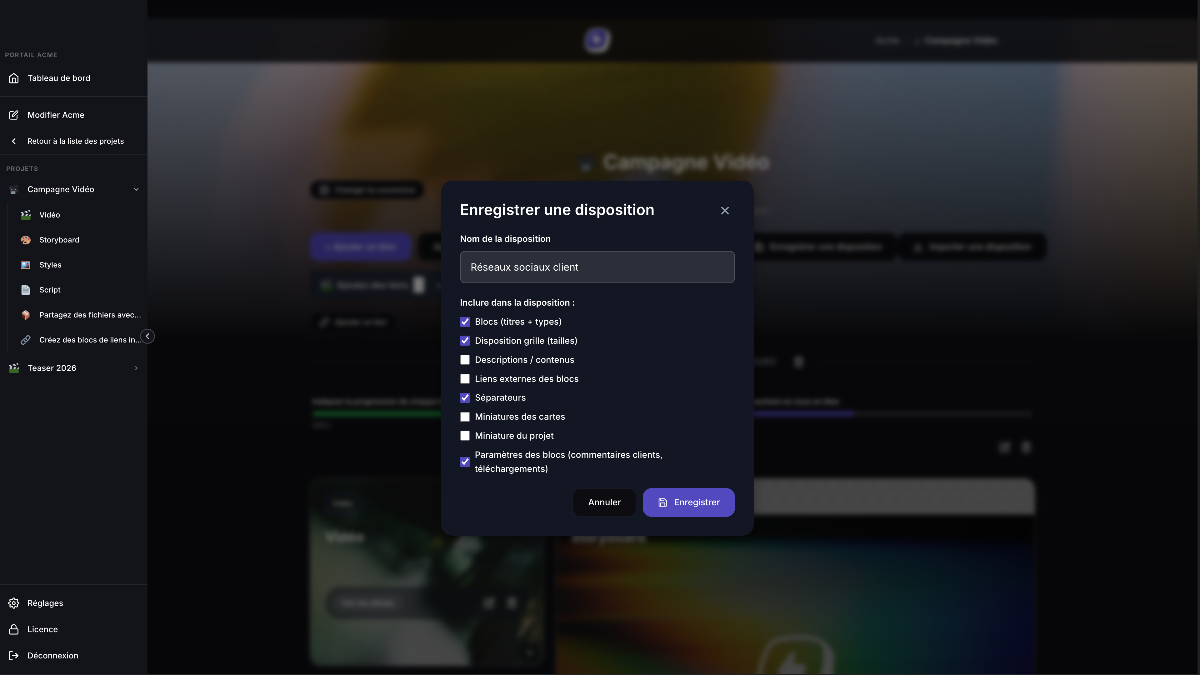 Presets de layout